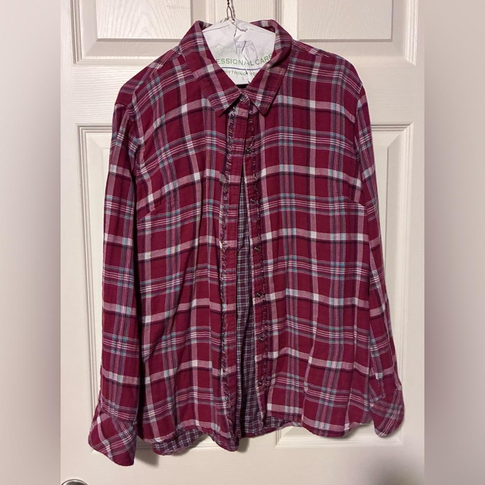 Lee Riders Red and White Plaid Shirt